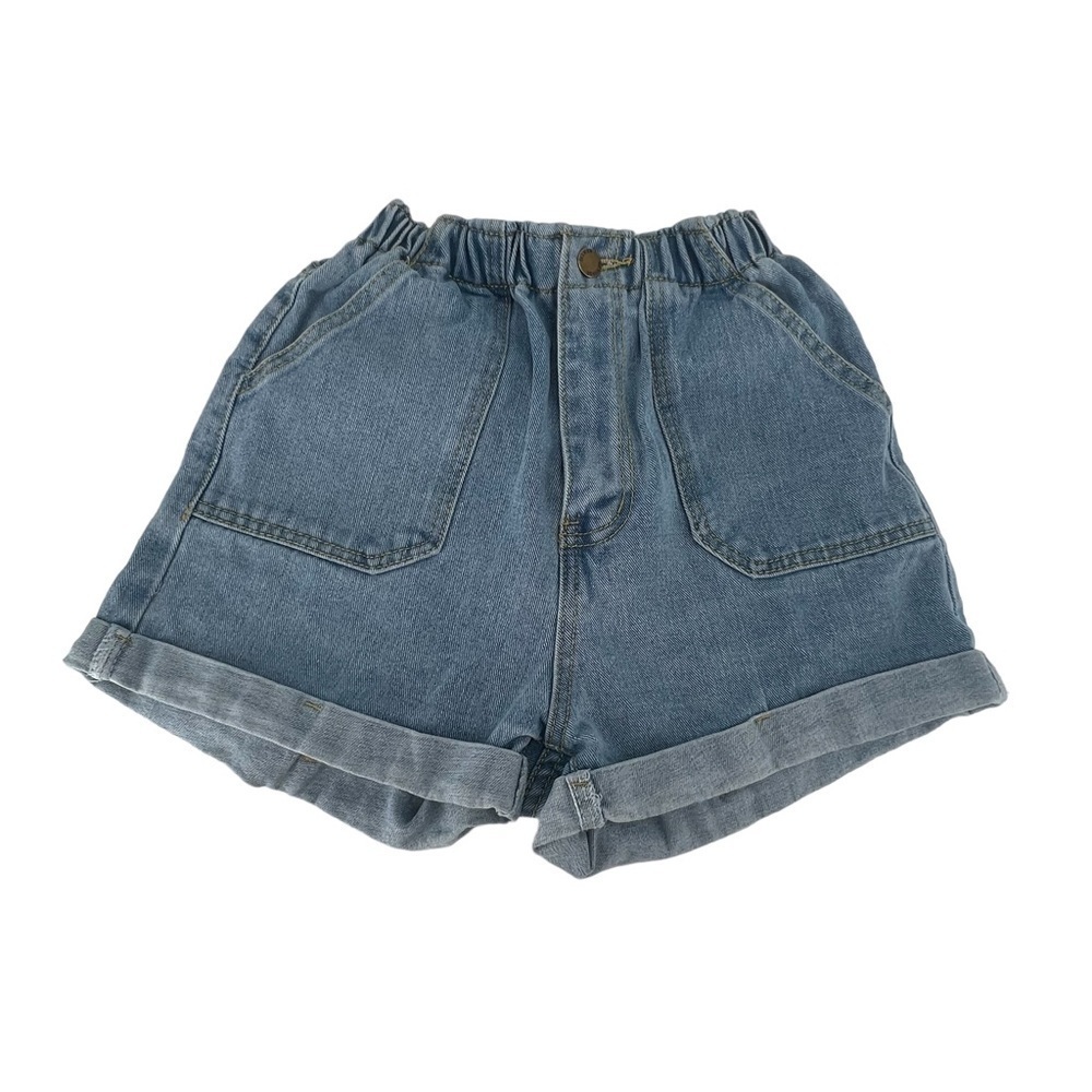 SHEIN Cinched Waist Cuffed Hem Jeans Shorts Size Small Women’s